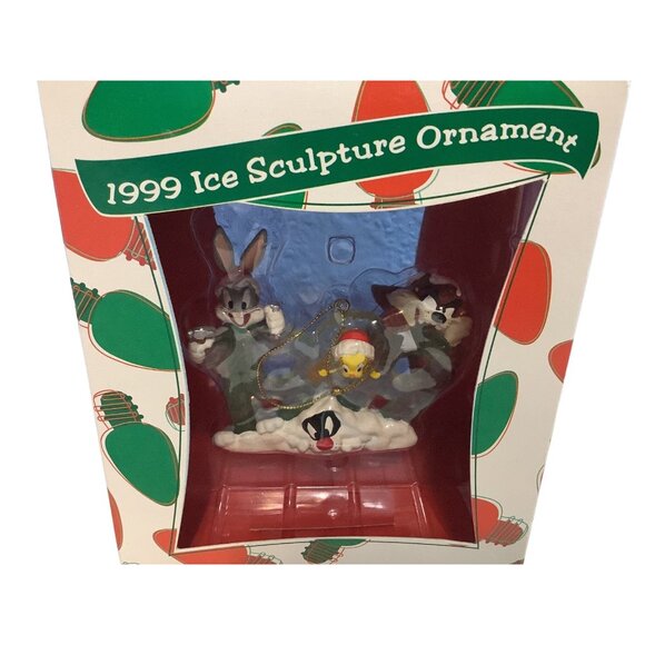 Warner Bros Studio Ornament 1999 Ice Sculpture Bugs Tweety Taz Sylvester - Picture 7 of 7